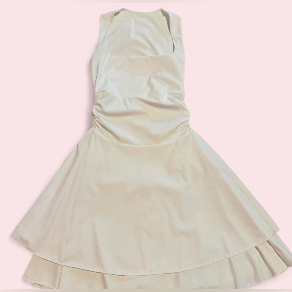 Sleeveless white A-Line Dress